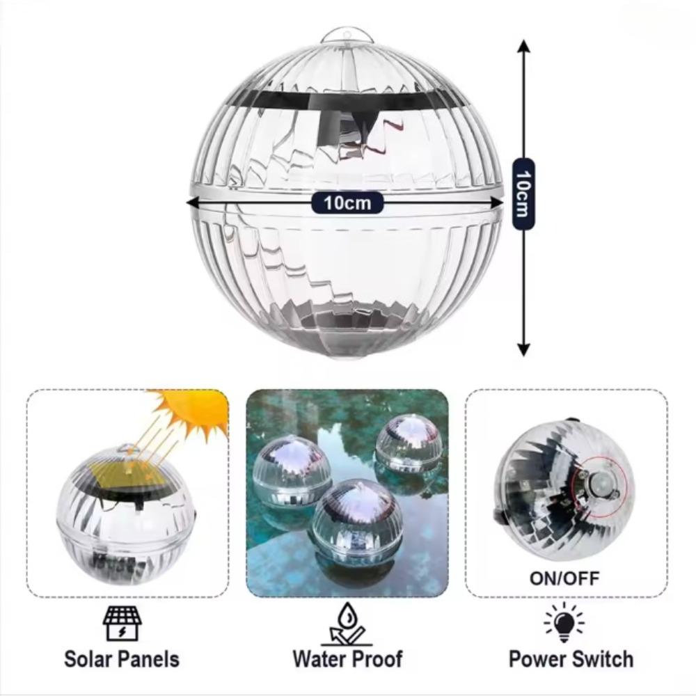 Led Solar Floating Lamps Swimming Pool Ball Solar Panel Powered Pond Drift Waterproof Glow Show Disco Color Changing lights