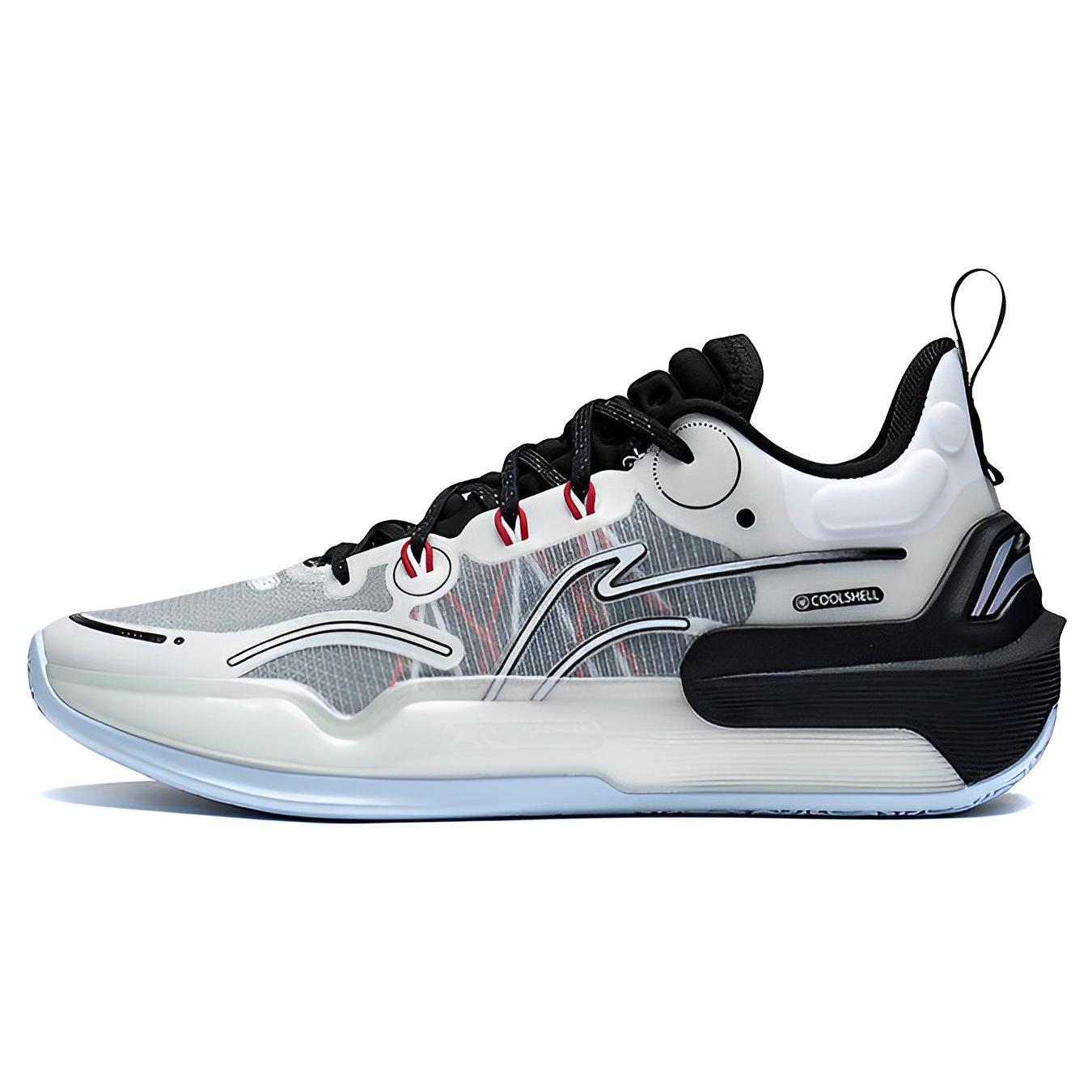Li Ning YuShuai 16 V2 Cushioning Slip Resistant Abrasion Resistant Low top Basketball Shoes Men's White Black ABAT003-1 cm