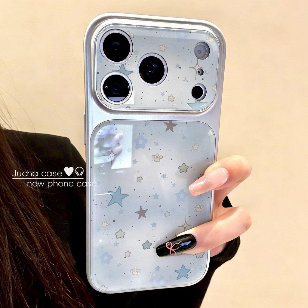 Gradient Blue Stars Electroplated Phone Case for iPhone 16 Pro Max & Apple 17