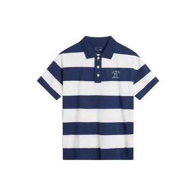 LiNing Víkendové Ležérne Pohodlné Pruhované Polo Tričko Unisex Polo Tričká Tmavomodrá APLU235-1