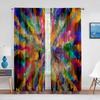 Colorful Gradient Rainbow Sheer Voile Curtain Triangle Geometric Window Tulle Curtains for Living Room Bedroom Kitchen Drapes