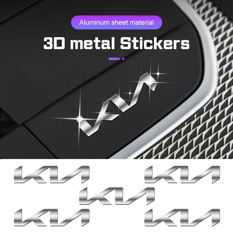 AAAFZ1 3D Creative Car Interior Stickers Metal Decals For Kia RIO3 k5 k8 Optima Ceed Sorento Forte Niro Soul  Reflective Window Sticker