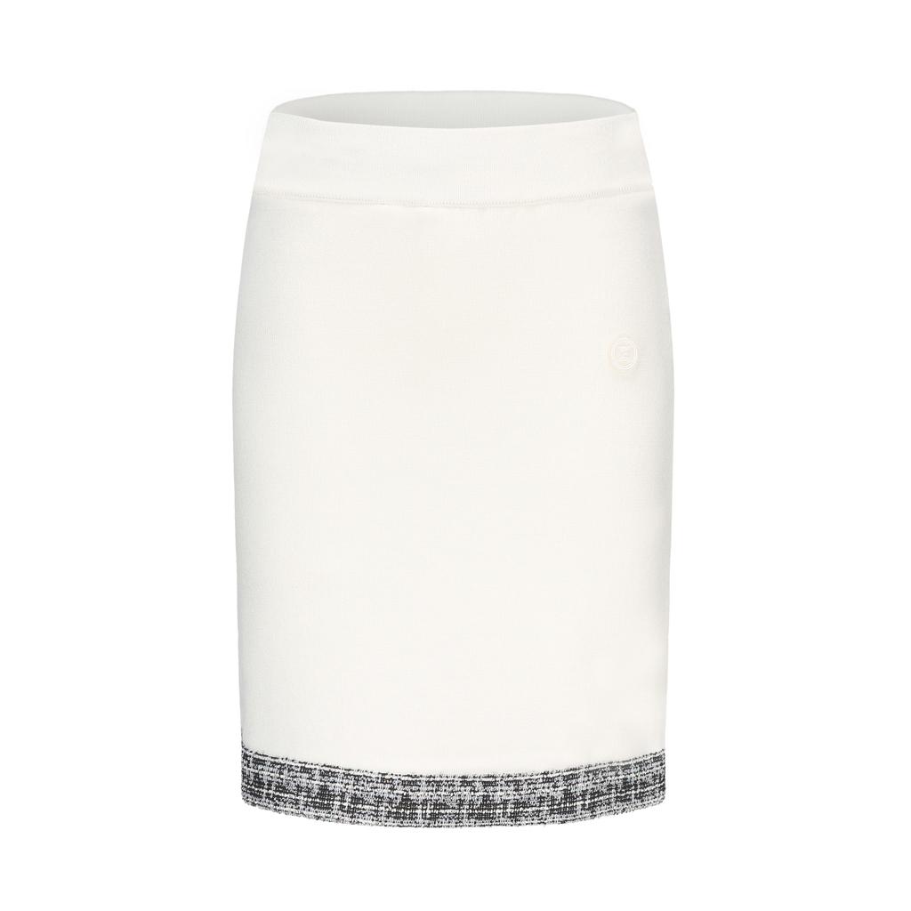 I Parka Tweed H-Line Knit Skirt (White)