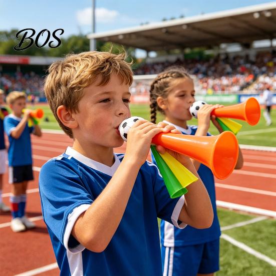 Soccer Fan Horn 2Pcs Cheering Horn, 3 Tone Sports Noise Maker, Stadium Toy Handheld Football Trumpet for Game Day, Party Accessory Kids