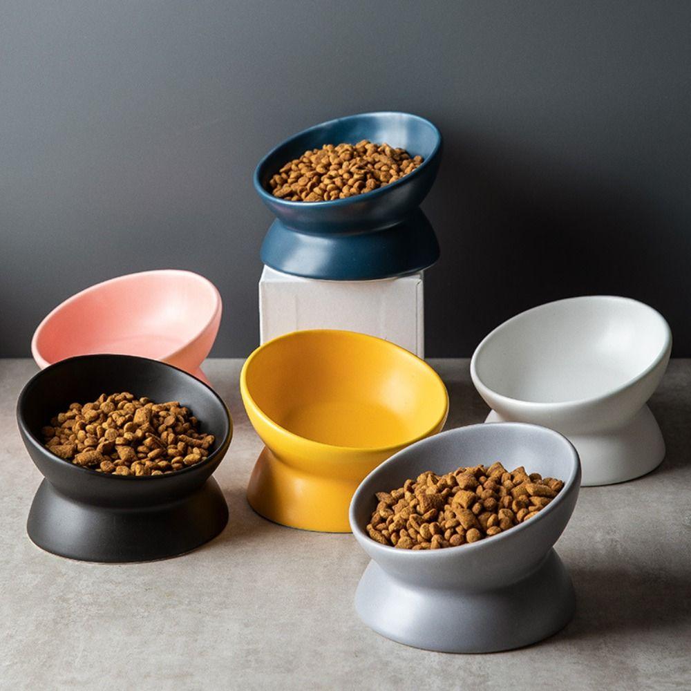 Protect The Cervical Cat Bowl Minimalist Ceramic Pet Bowl Dog Cat Food Bowl  Pet Supplies