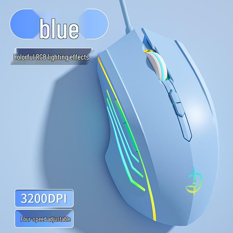 Wired Silent Mechanical Gaming Mouse with Side Buttons for Laptop/Desktop