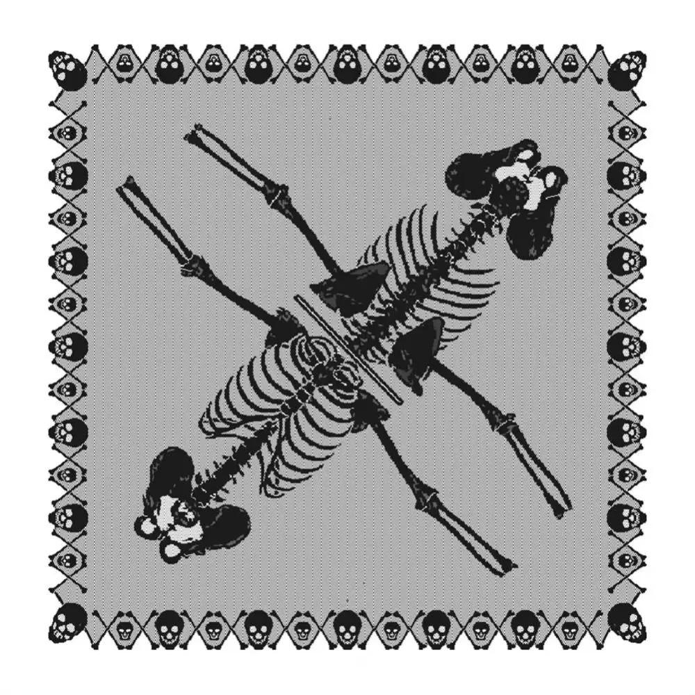 

Новый Хэллоуин Скелет кружева накидка креативный смешной призрак череп кости накидка для взрослых косплей для женщин готический платок чёрный