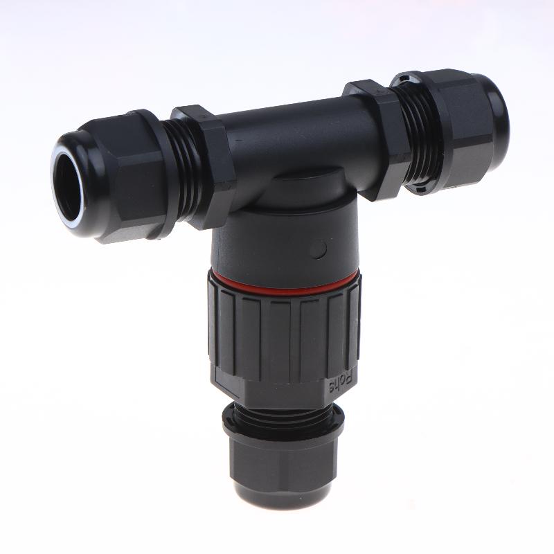 1Pcs Quick Screw Connect Push-in Terminals IP68 T Shape Waterproof Electric Connector 2/3/4/5Pin For Junction Box Wire Connector