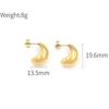 Personalized Titanium Steel Semicircular Hollow Stud Earrings Jewelry Premium Sense 18K Electroplated Geometric Earrings