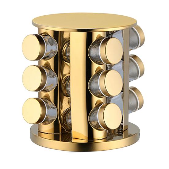 Rotating Spice Rack Glass Condiment And