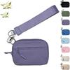 Waterproof Nylon Small Wallet Multi-Functional Card Case With Wrist Zippered Coin Purse Ladies Casual Quilted Travel Organizer