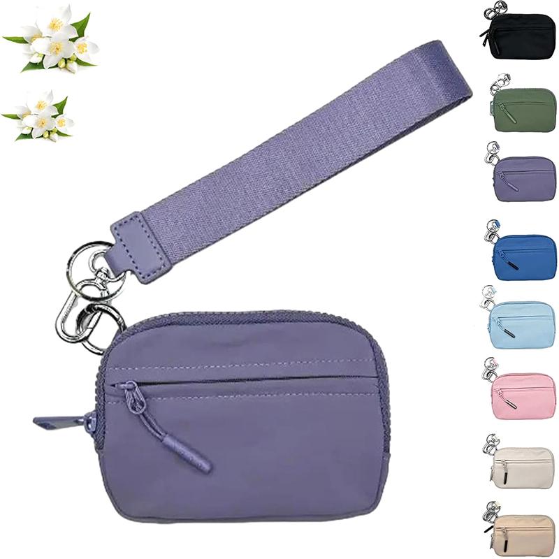 Waterproof Nylon Small Wallet Multi-Functional Card Case With Wrist Zippered Coin Purse Ladies Casual Quilted Travel Organizer