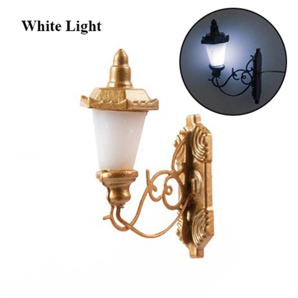

2.2*2.8см Модель Белый/Теплый свет Материал АБС Металл Люстра для песочного стола Новая настенная лампа для кукольного домика White Light Gold