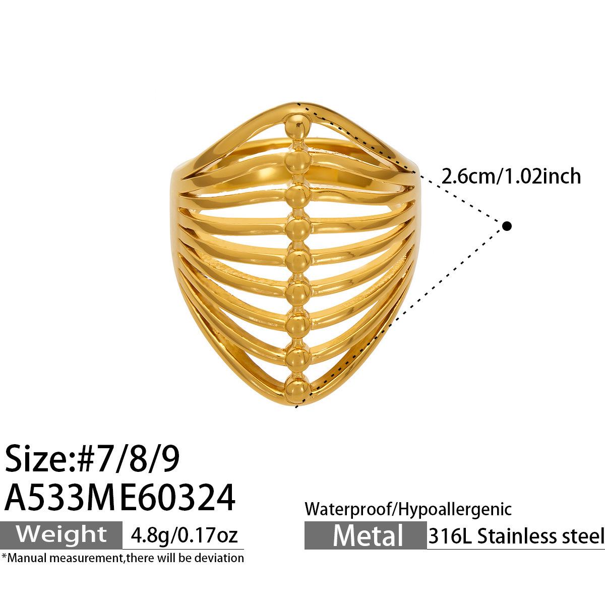 Geometric Lines Stainless Steel Index Finger Ring Set - European & American Style Size 8