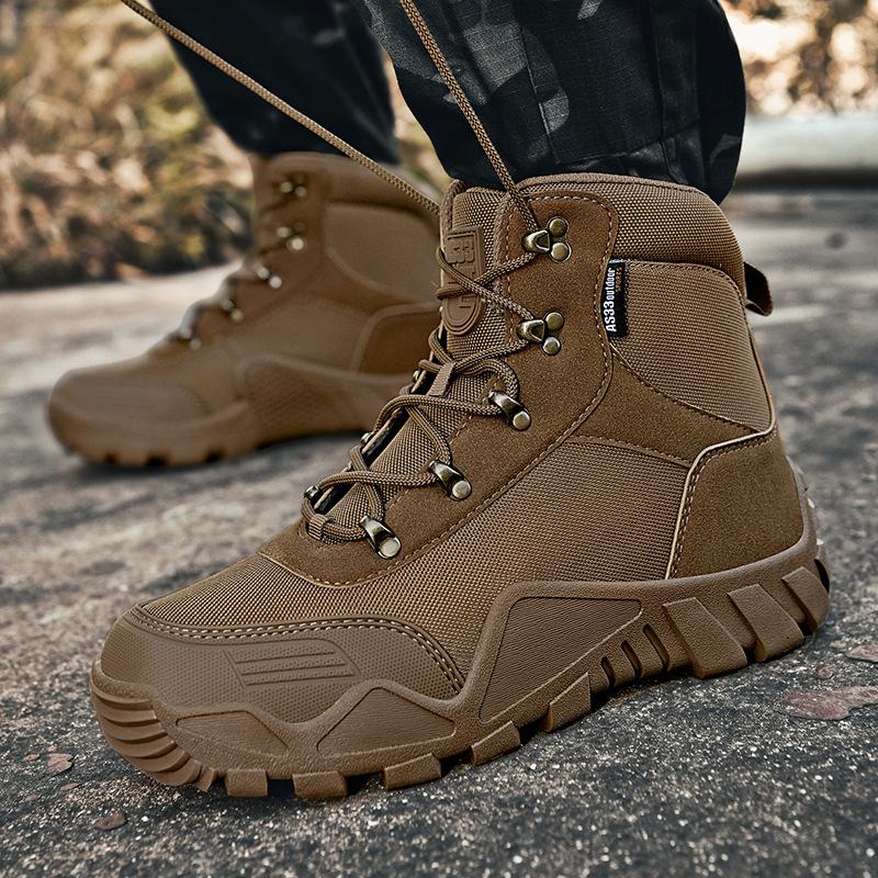 Outdoor Men Combat Desert Army Boots Waterproof Hiking Boots Tactical Hunting Shoes Men Climbing Trekking Boots Plus Size 39-47