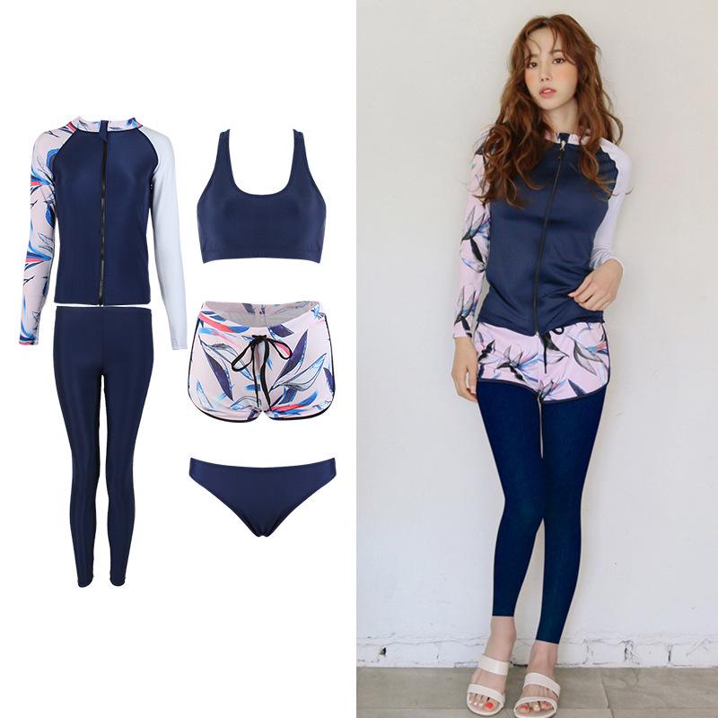 2025 Unisexowy Zestaw Kombinezonu z Długim Rękawem Ochrona Przed Słońcem - Zapinana na Zamek Odzież Kąpielowa dla Par