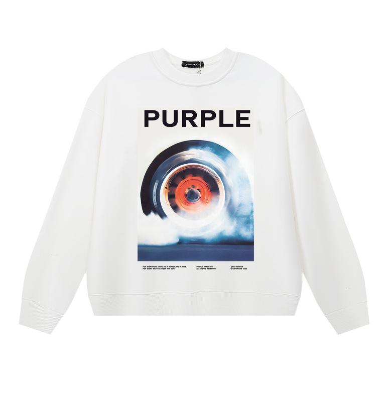 Grenzüberschreitender E-Commerce Herbst und Winter Lila klassischer Buchstabenaufdruck Amerikanische Streetwear Trendmarke schwerer Pullover Frottee Pullover