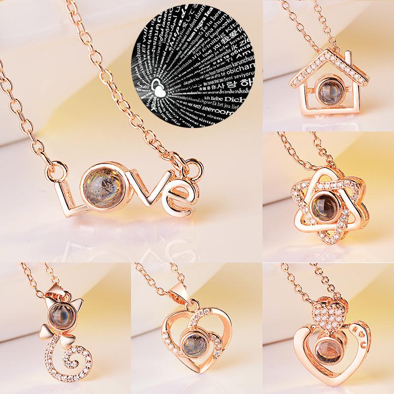 2pcs Amante Par presente Regalo Joyas Te Amo 2 Piezas Collar de cadena