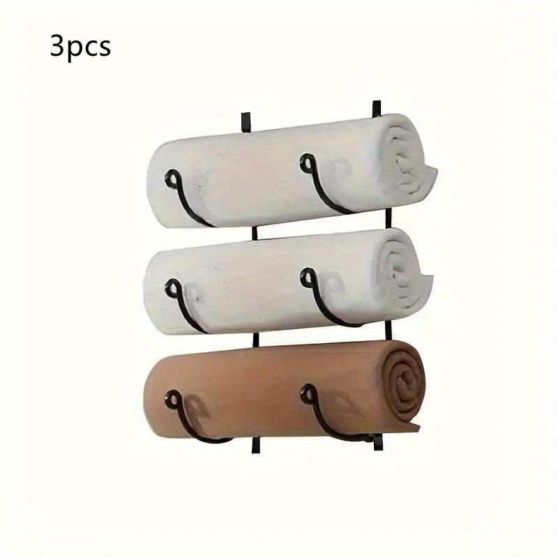 1 Pc 3 Layers Wall-Mounted Towel Rack: Sturdy, Space-Saving Bathroom Organizer for All Towels - Sleek, Multi-Purpose Storage 245g