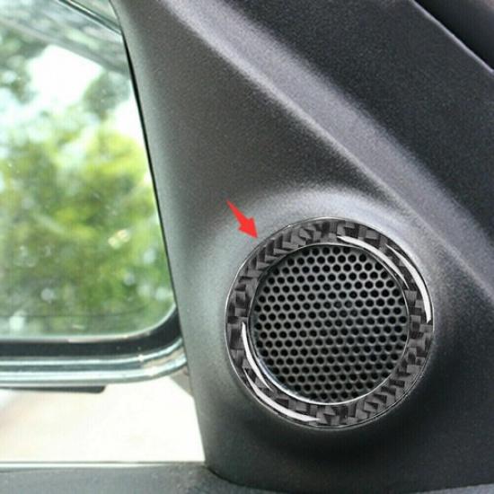 Carbon Fiber Front Door Speaker Frame Cover Trim For Jeep Grand Cherokee 2011-20