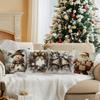 Vintage Santa Claus Snowman Pillowcase Bedroom Cushion Cover 100% Polyester Living Room Cushion Pillowcase Home Decor