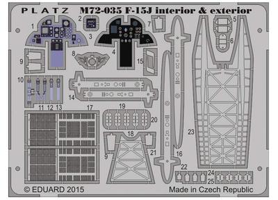 PLATZ Etching Parts for the Japan Air Force Eagle 1/72 Self-Defense F-15J