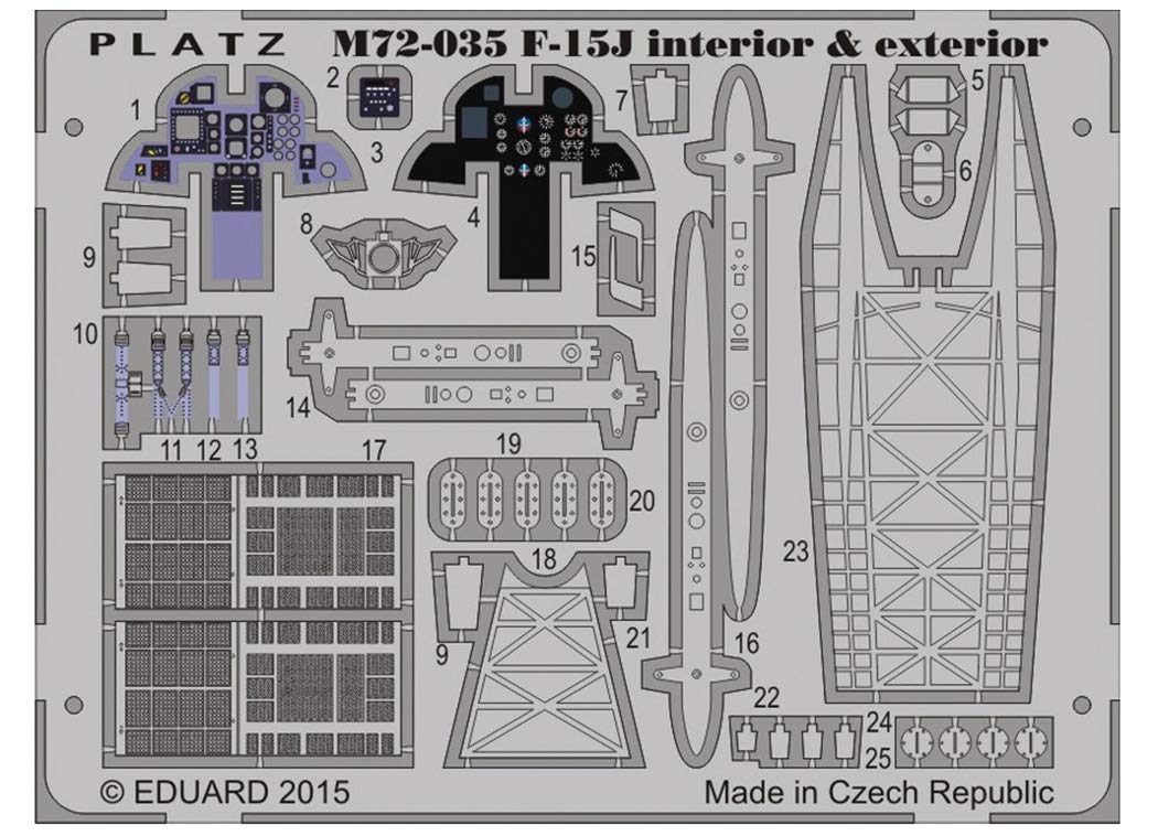 

PLATZ Etching parts for the Japan Air Force Eagle 1/72 Self-Defense F-15J