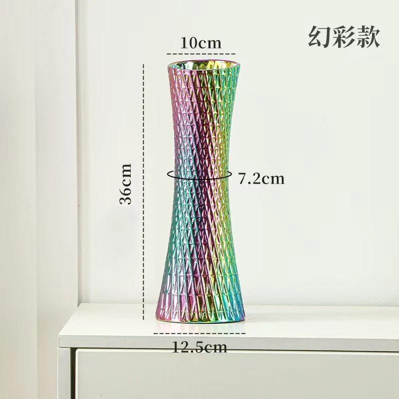 Ceramic Vase Gradual Dazzling Guangzhou Tower Porch Living Room Light Luxury Decoration Small Waist Hydroponic Flower Device New