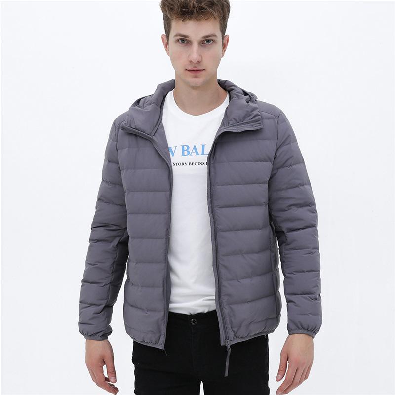 New Men's Down Men's Clothing Hooded Hooded Seamless Fabric Light Down Jacket Large Size Jacket