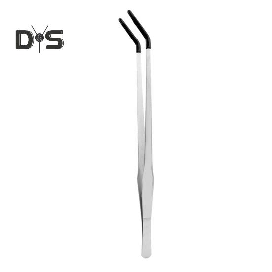 Fütterungszange für Reptilien aus Edelstahl mit Gummispitze, gerade/gebogene lange Pinzette für Aquarien, Bartagamen, Tankschlangen, Gehege, Terrarien