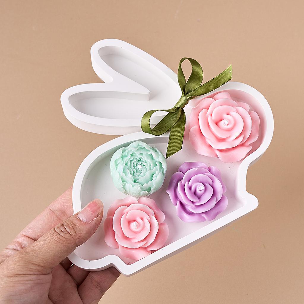 3D Rabbit Carrot Storage Tray Silicone Mold DIY Jewelry Display Plate Casting Molds Plaster Resin Coaster Craft Making Home Deco