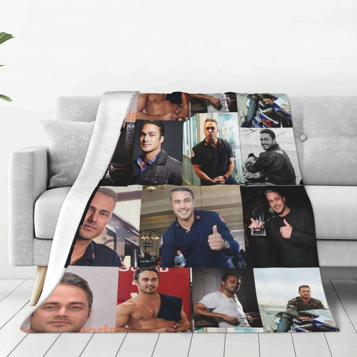 Taylor Kinney Or Kelly Severide Blanket Fleece Super Soft Sofa Throw Blankets For Home Bedroom Office Throws Bedspread Quilt 75X95CM