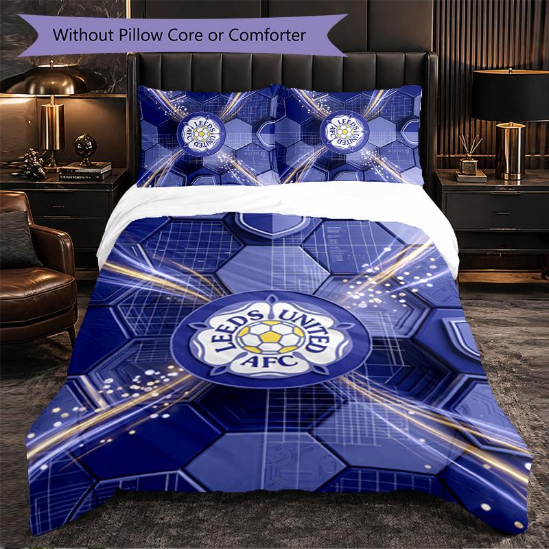 Leeds United Football Set Lenzuola 3 Pezzi Morbido Set Copripiumino con Federe Set Decorazione Camera da Letto per la Casa