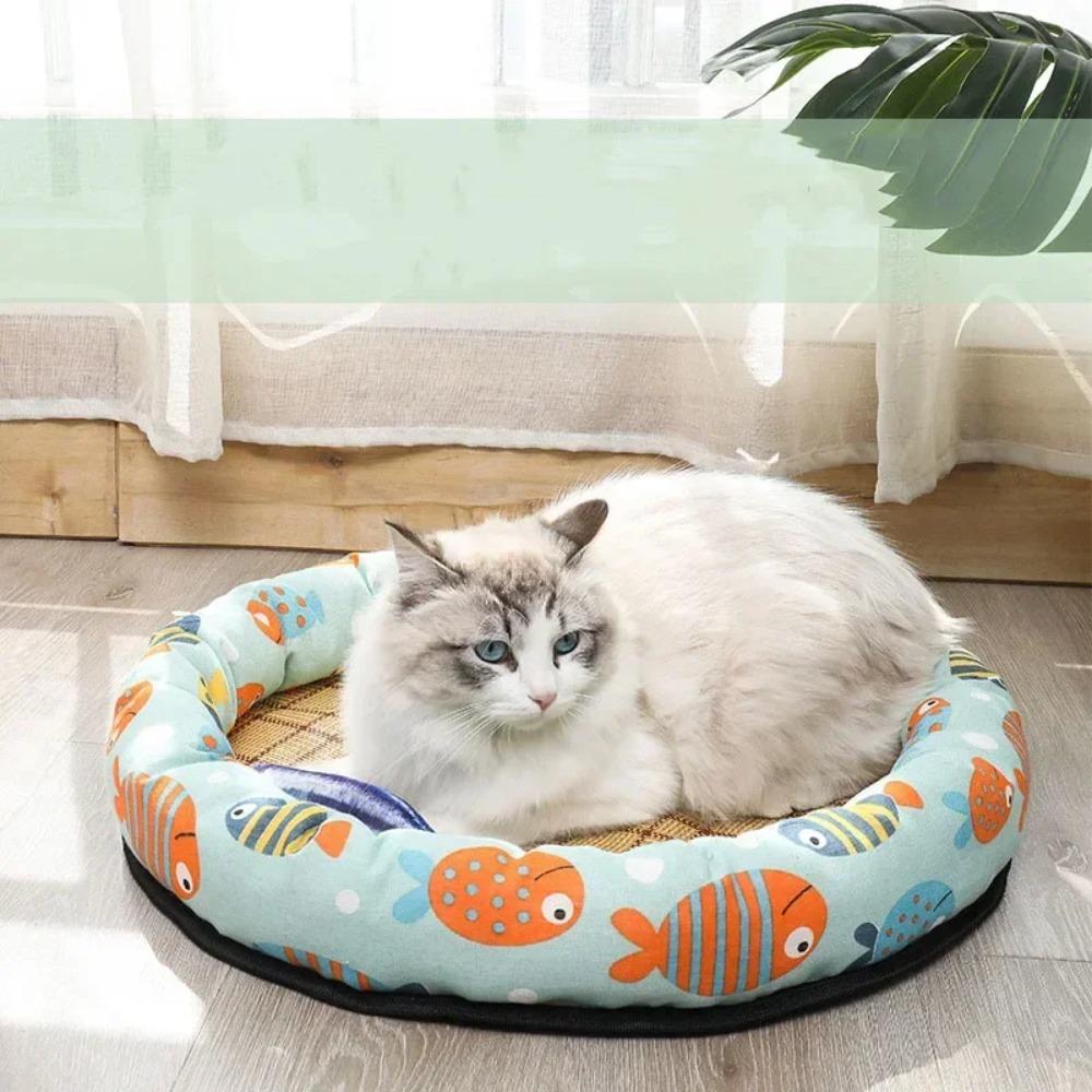 Round Dog Bed House Dog Mat Long Plush Cats Nest Dog Basket Pet Cushion Soft Warm Sleeping Pets Supplies Winter