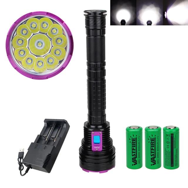 New High Power Diving Flashlight Highest Waterproof Rating Professional Diving Light Powered by 18650 Battery With Hand Rope