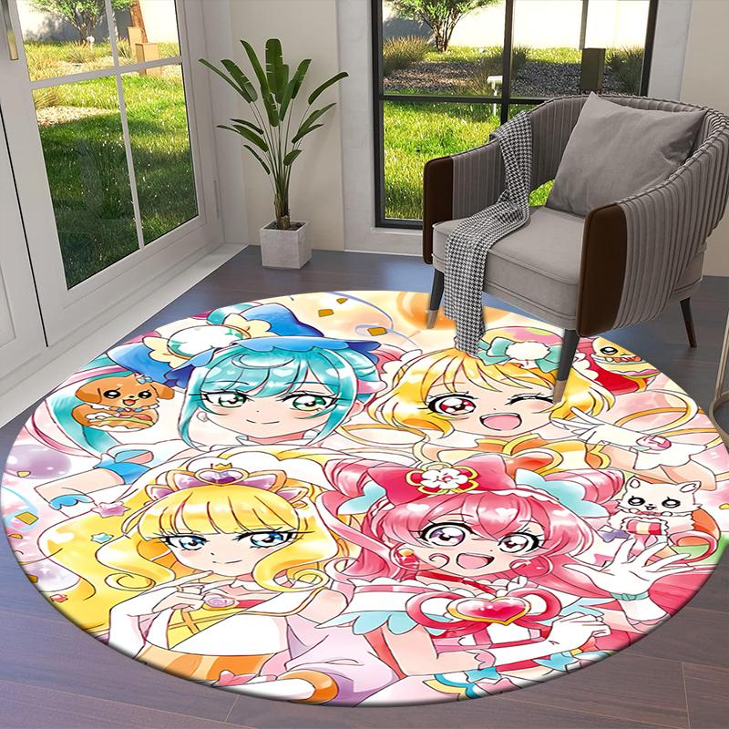 WonderfulPrecur,Winx Club Round Area Rug,Carpet Rug for Living Room Bedroom Sofa Playroom Decor,Non-slip Floor Mat