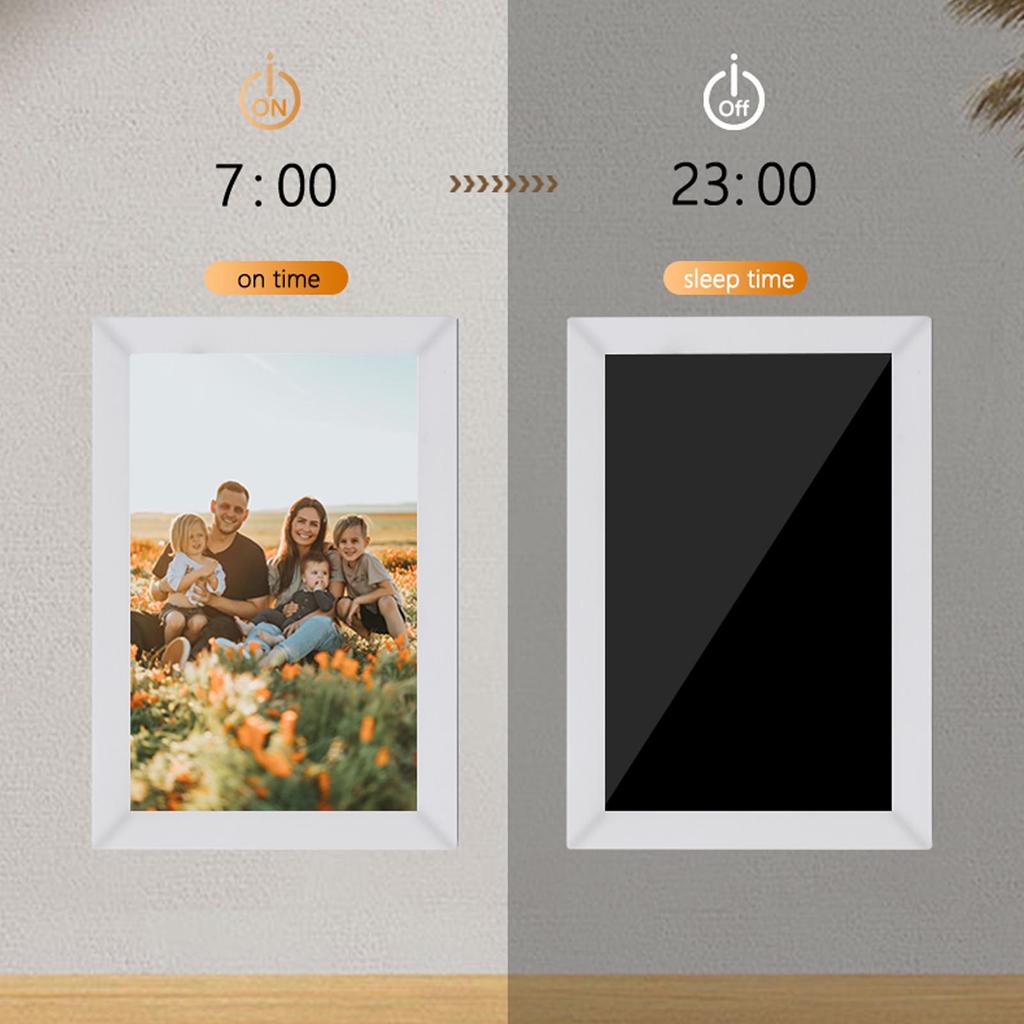 13.3 Inch Digital Picture Frame White 1280x800 WIFI Digital Photo Frame Supports Image Rotation with APP for Bedroom Home AU Plug