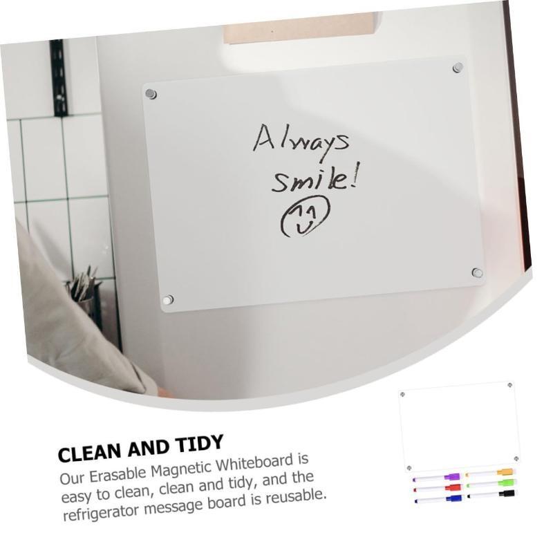 1Pcs Magnetic Transparent Acrylic Week Plan Message Board Scratchable Magnetic Refrigerator Sticker