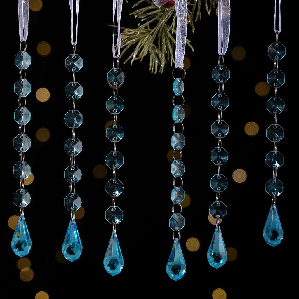 Christmas Acrylic Icicle Hanging Decorations Pendant With Snowflake Design For Festive Tree Decor