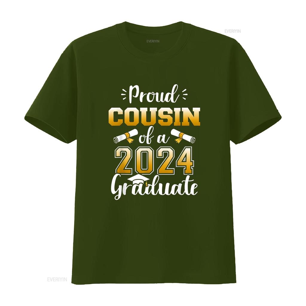 Proud cousin of a class 2024 graduate senior graduation T Shirt vintage Washed Top For Everyday Wear Breathable