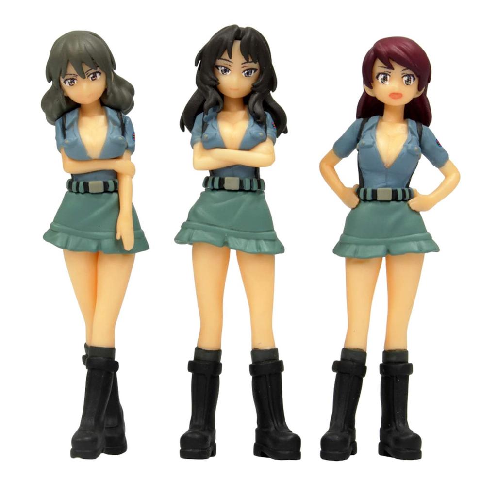 PLATZ Girls & Panzer Final Chapter 135 Blue Division High School Figure Set Unpainted Non-foam Urethane Kit GPF-38