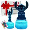 Lilo en Stitch Stich 16 LED 3D Nachtlampje Voor Kinderen + Afstandsbediening
