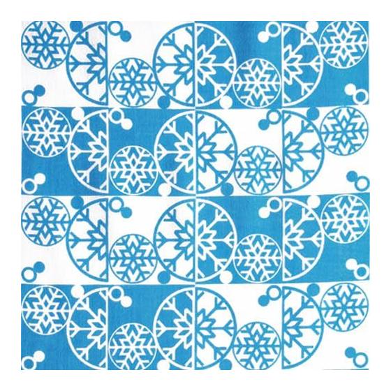 Sen no Anbo Tenugui "Yuki no Hana Ao" (Snow Flower Blue) - Hand-dyed 100% Cotton Tokka - Made in Japan 35cm x 100cm - Snowflakes, Hanging Scroll Bar,