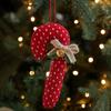 Christmas Cane Candy Pendant Red Christmas Tree Decoration Bell Bow Pendant Xmas Tree White Red Lollipop Hanging Decoration