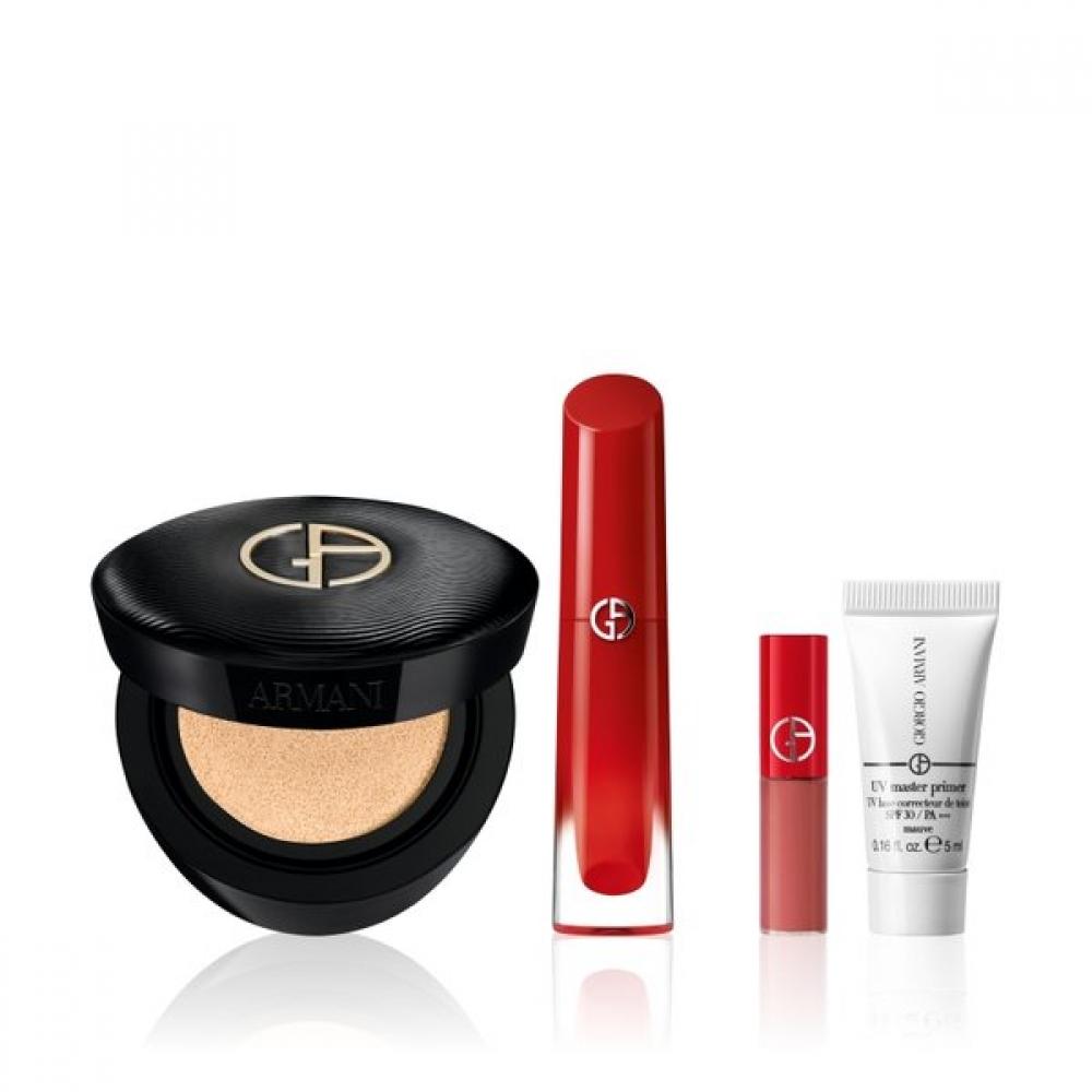 Armani Beauty New Luminous Silk Prima Glow Cushion   New Lip Maestro Magnet Set No. 0/No. 161 Magnet Beige [BEST]
