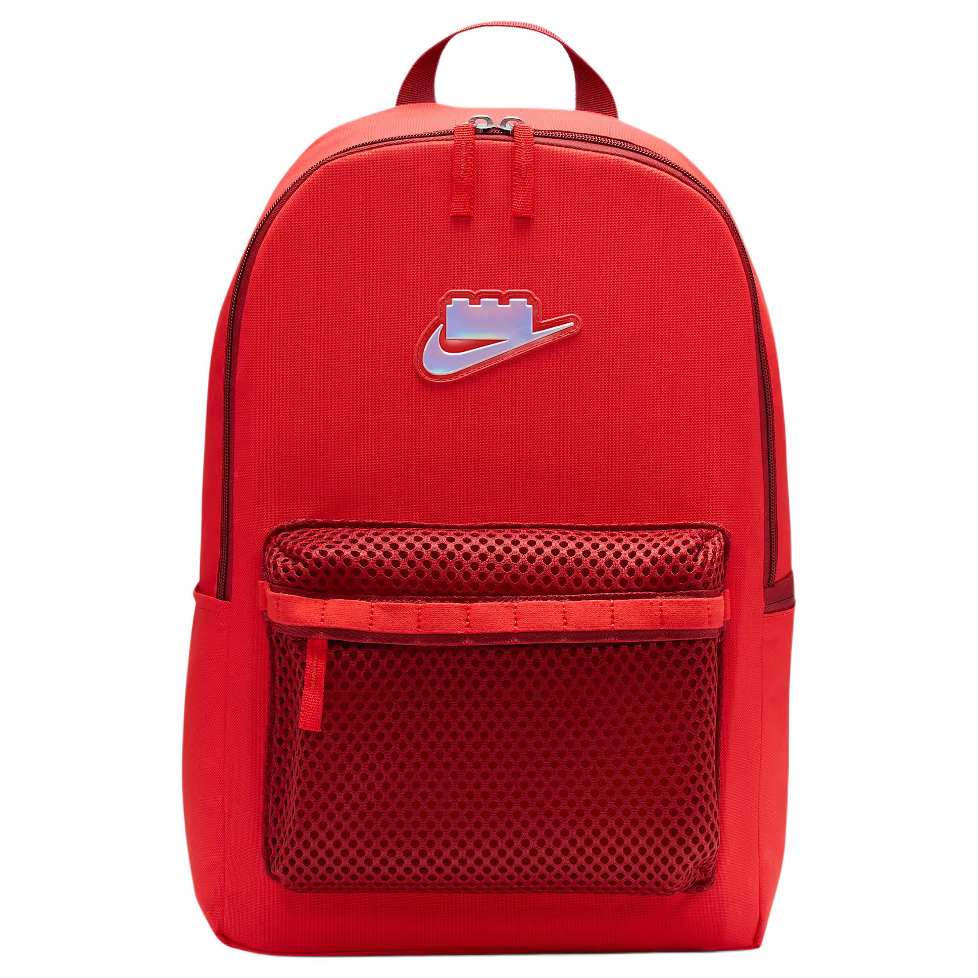 Nike X LEGO Heritage 25L Classic Logo Backpack Men Backpack Racing-Red HV6609-612 Gale Red
