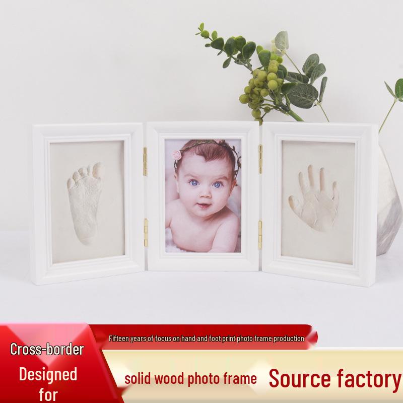 

Newborn Hand & Footprint Keepsake Frame - Baby s 100-Day Souvenir Natural Wood Frame