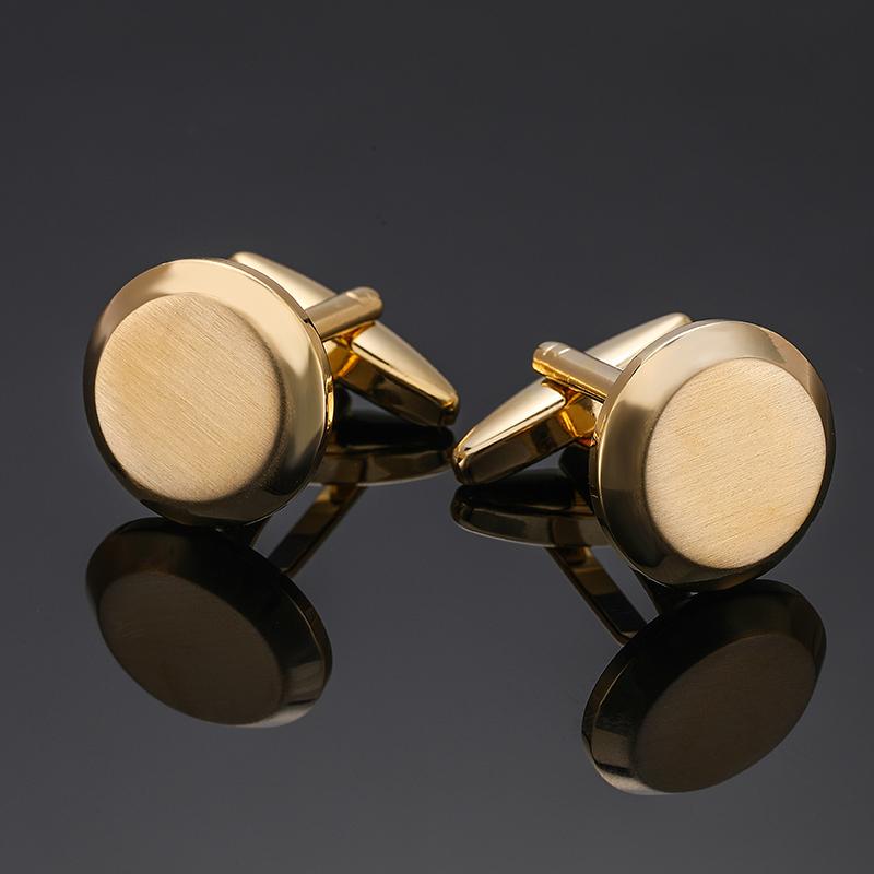 Classic Men's French Shirt Cufflinks High Quality Round Laser Metal Cuffs Buttons Business Suit Accessories, Jewelry Wholesale