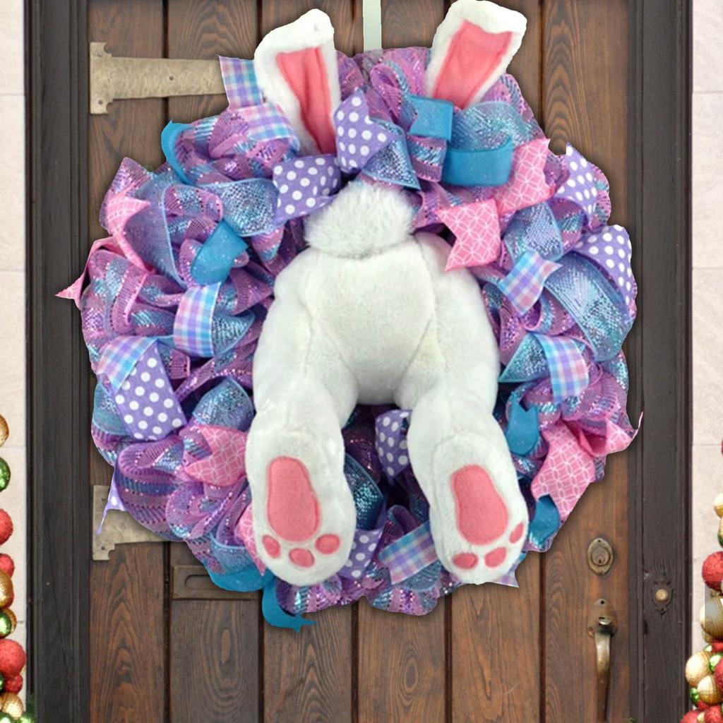 Garland Easter Rabbit Wreath Outdoor Courtyard Wall Props Decoration