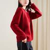 Color Blocking Fake Two Piece Wool Sweater for Women In Winter 2025, Fashionable Loose and Versatile Casual Sweater